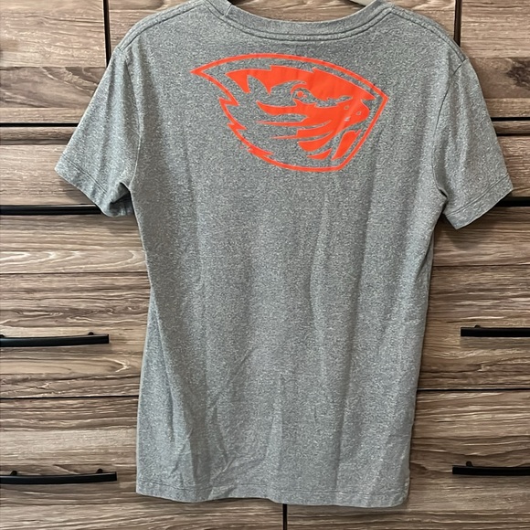 Nike Oregon State Beavers Drop-Tail T-Shirt Size Small Heathered Grey - Picture 3 of 5
